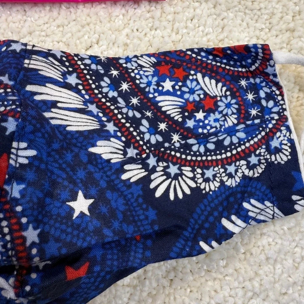 Vera Bradley Cotton Face Mask Penelope Garden & Patriotic Print Reusable Set‎ - Picture 2 of 4